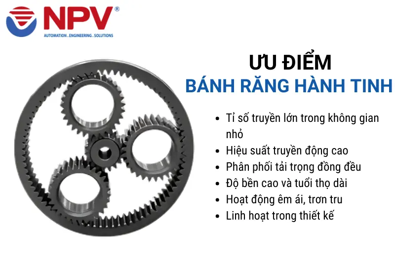 Ưu điểm của bánh răng hành tinh