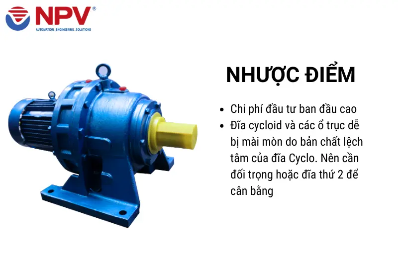 Nhược điểm của hộp số giảm tốc Cyclo